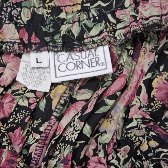 Casual Corner Y2K Pleated Maxie Skirt Floral Print Size L - Picture 3 of 5